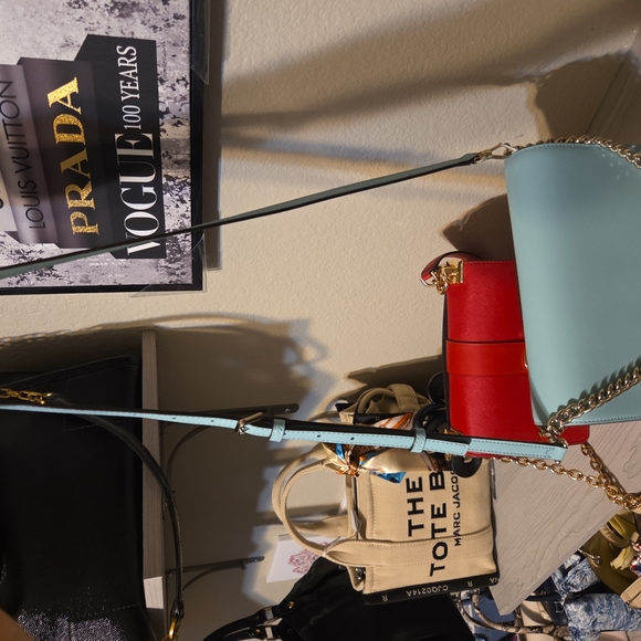 Kate Spade Blue And White Crossbody Bag With Matching Card Wallet. NWOT - Picture 2 of 7